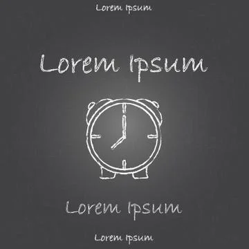 Template with alarm clock for hand drawn card, broshure or booklet イラスト素材