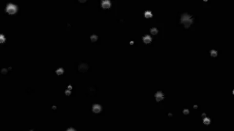 Template animation of evenly spaced coronavirus symbols of different sizes Stock Footage 165444075