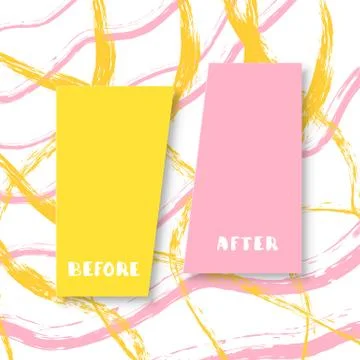 Template background before and after. Vector illustration. Stock Illustration