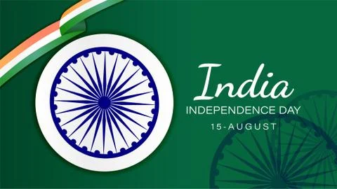 Template background banner website greeting india independence day Stock Illustration