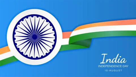 Template background banner website greeting india independence day Stock Illustration