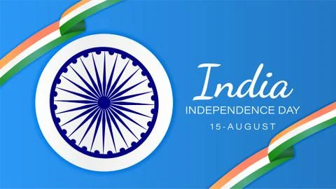 Template background banner website greeting india independence day Stock Illustration