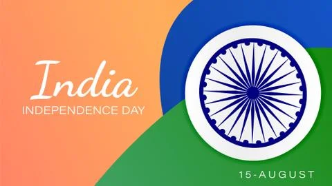 Template background banner website greeting india independence day Stock Illustration