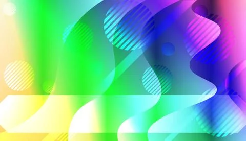 Template Background With Wave Geometric Shape, Lines, Circle. Design For Cove Illustrazione stock