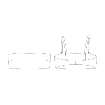 Template bandeau bikini top vector illustration flat design outline clothin.. Stock Illustration