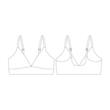 Template banded triangle bikini top vector illustration flat design outline.. Stock Illustration