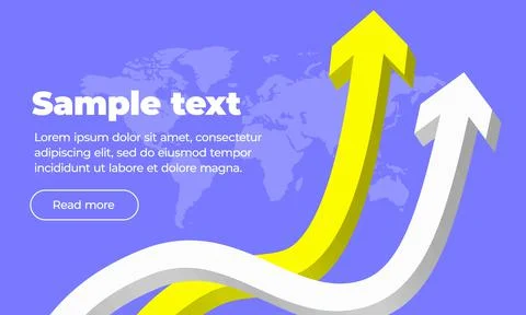 A template for a banner with a block of text, a read more button, two voluminous Stock Illustration