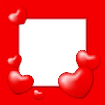 Template banner frame with heart shape red colors for valentine love card bac Ilustración de archivo
