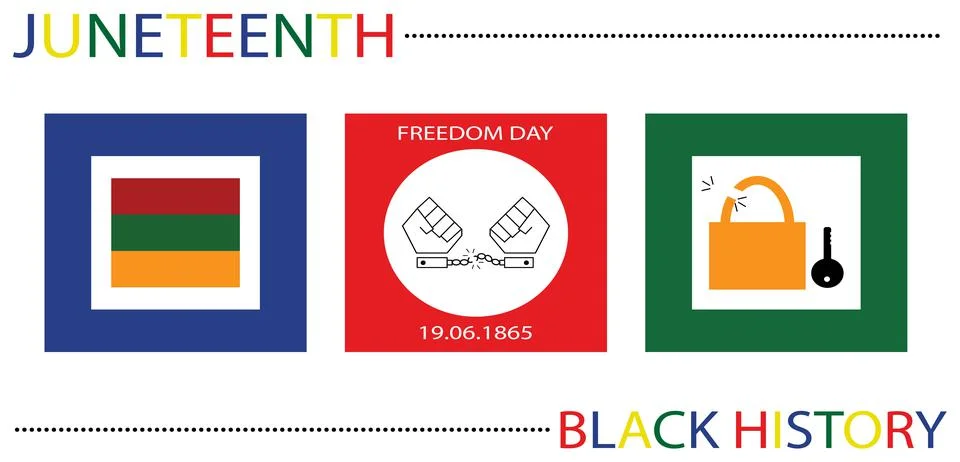 Template banner in juneteenth month; Stock Illustration