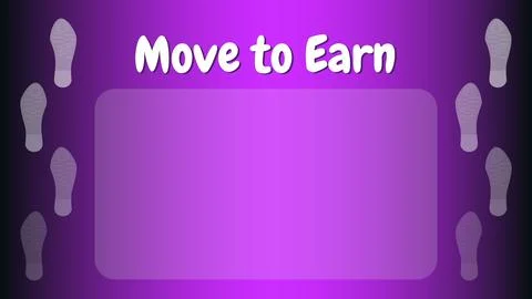 Template for banner with Move to Earn concept with footprints and copy space Stock Illustration