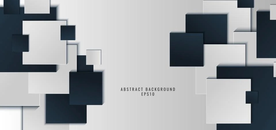 Template banner web design background blue and white square shape with shadow Stock Illustration