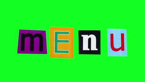 Template banner with the word menu made of rectangle pieces of paper crumpling Stock Footage 312207168