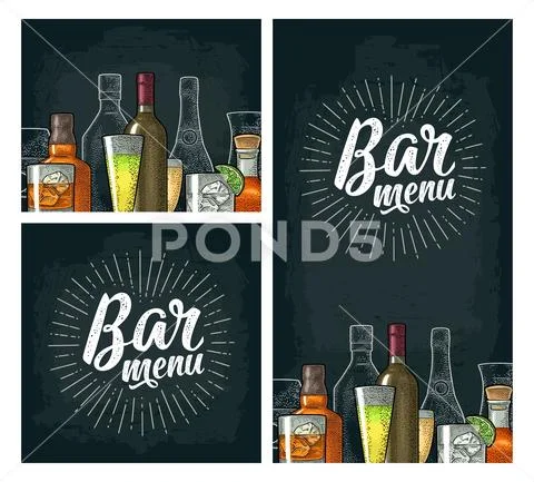 Template for Bar menu alcohol drink. Stock Illustration