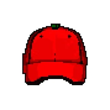 Template baseball cap game pixel art vector illustration Illustrazione stock