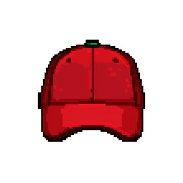 Template baseball cap pixel art vector illustration Illustrazione stock