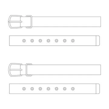 Template belt vector illustration flat design outline clothing collection Stock Illustration