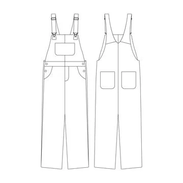 Template bib overall vector illustration flat design outline clothing colle.. Stock Illustration