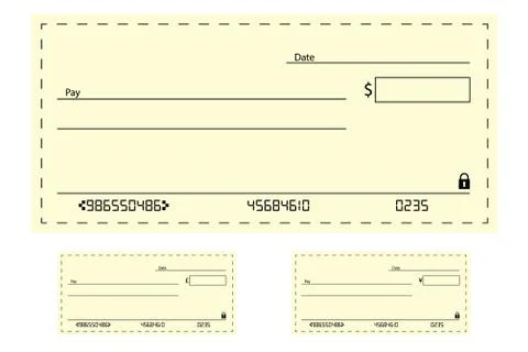 Template of blank banking check / cheque Stock Illustration