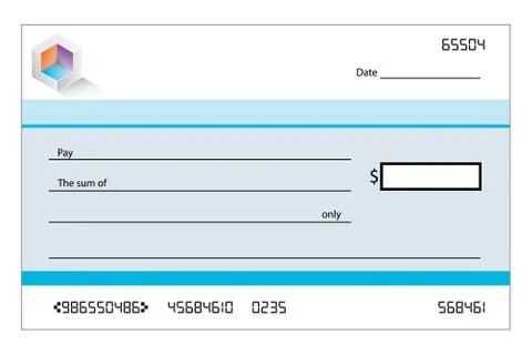 Template of blank banking check / cheque Stock Illustration