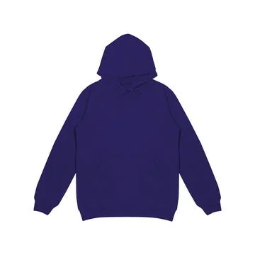 Template blank flat dark blue navy hoodie. Hoodie sweatshirt with long slee.. Stock Photos