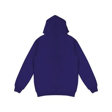 Template blank flat dark blue navy hoodie. Hoodie sweatshirt with long slee.. Stock Photos