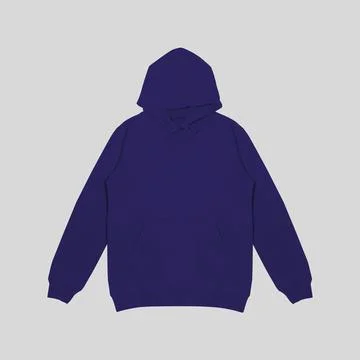 Template blank flat dark blue navy hoodie. Hoodie sweatshirt with long slee.. Stock Photos
