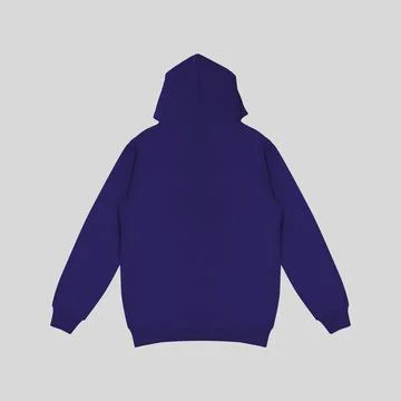 Template blank flat dark blue navy hoodie. Hoodie sweatshirt with long slee.. Stock Photos