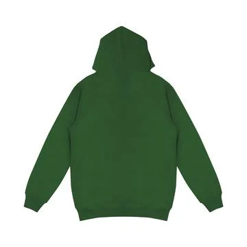 Template blank flat dark green hoodie. Hoodie sweatshirt with long sleeve f.. Stock Photos