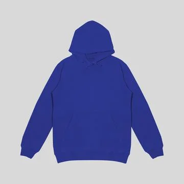 Template blank flat dark navy blue hoodie. Hoodie sweatshirt with long slee.. Stock Photos