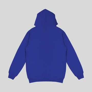 Template blank flat dark navy blue hoodie. Hoodie sweatshirt with long slee.. Stock Photos