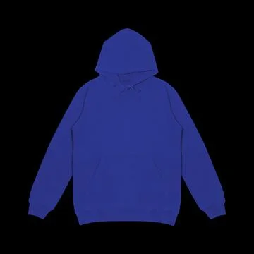 Template blank flat dark navy blue hoodie. Hoodie sweatshirt with long slee.. Stock Photos