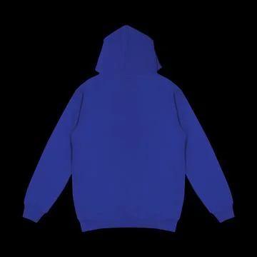 Template blank flat dark navy blue hoodie. Hoodie sweatshirt with long slee.. Stock Photos