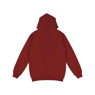 Template blank flat maroon red hoodie. Hoodie sweatshirt with long sleeve f.. Stock Photos