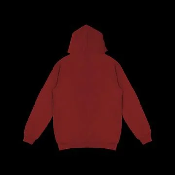 Template blank flat maroon red hoodie. Hoodie sweatshirt with long sleeve f.. Stock Photos