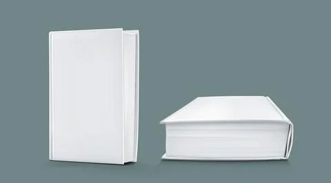 Template of blank paper book with white cover Stock Illustration