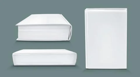 Template of blank paper book with white cover Illustrazione stock