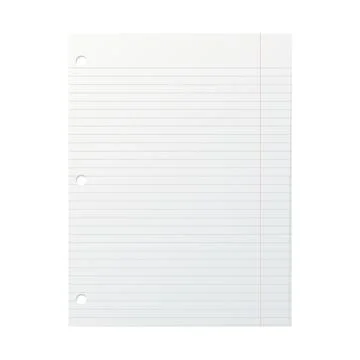 Template of a blank sheet of paper from a striped school notebook. Vector Stock Illustration