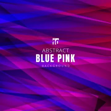 Template blue and pink triangles shapes overlapping with shadow background an Stock Illustration