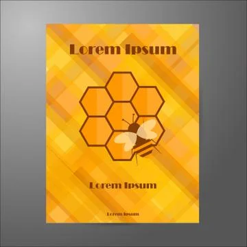 Template of booklet on beekeeping theme Stock Illustration