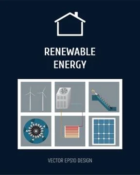 Template booklet he concept of renewable energy. Stock Illustration