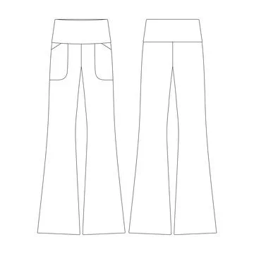 Template bootcut legging with pocket vector illustration flat design outlin.. Stock Illustration