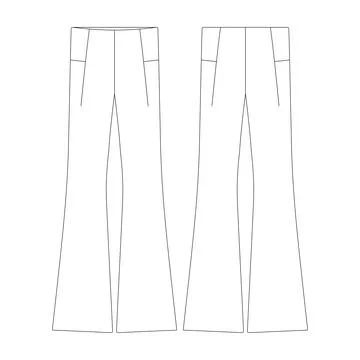 Template bootcut legging with pocket vector illustration flat design outlin.. Stock Illustration
