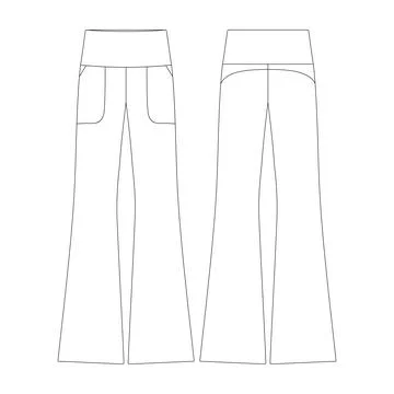Template bootcut legging with pocket vector illustration flat design outlin.. Illustrazione stock
