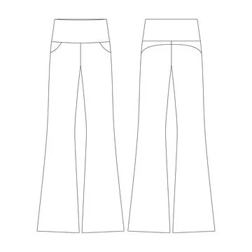 Template bootcut legging with pocket vector illustration flat design outlin.. Stock Illustration