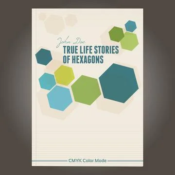 Template of brochure cover with hexagons. Vector Stock Illustration