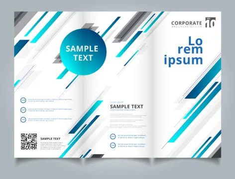 Template brochure layout design abstract technology geometric blue color shin Stock Illustration