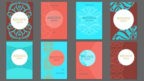 Template brochures Rococo Stock Illustration