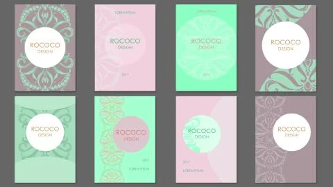 Template brochures Rococo Stock Illustration