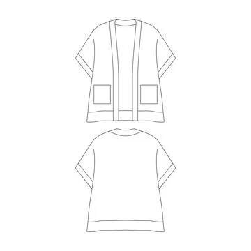 Template cape vector illustration flat design outline clothing collection Stock Illustration