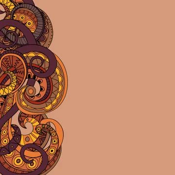 Template for card with abstract frame Stock Illustration